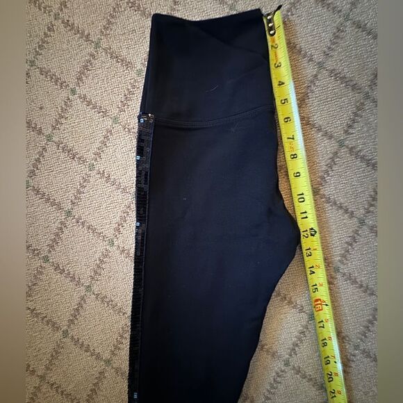 Lyssse Black midweight leggings with sequin tuxedo side stripe NWOT S - Picture 6 of 9